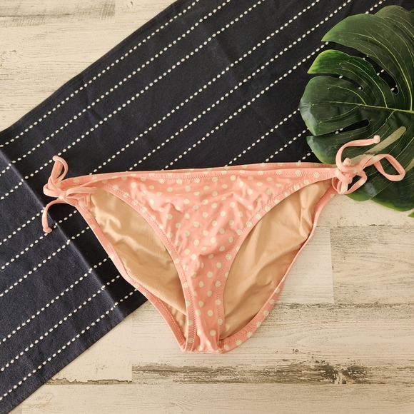 J.Crew String Bikini Bottom Pink Polka Dot NWT Size XL - Picture 1 of 5